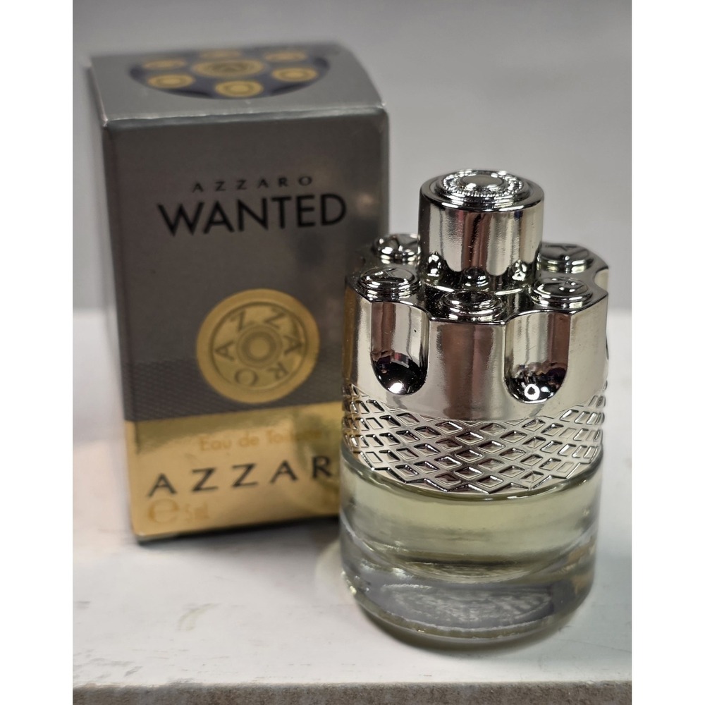 AZZARO WANTED EAU DE TOILETTE MINI SPLASH FOR MEN 0.1 Oz / 5 ml TRAVEL SIZE!!!